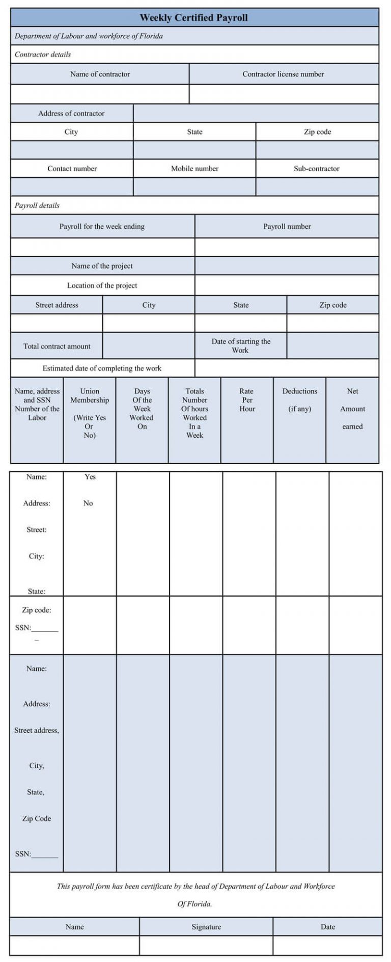 Payroll Form Archives - Sample Forms