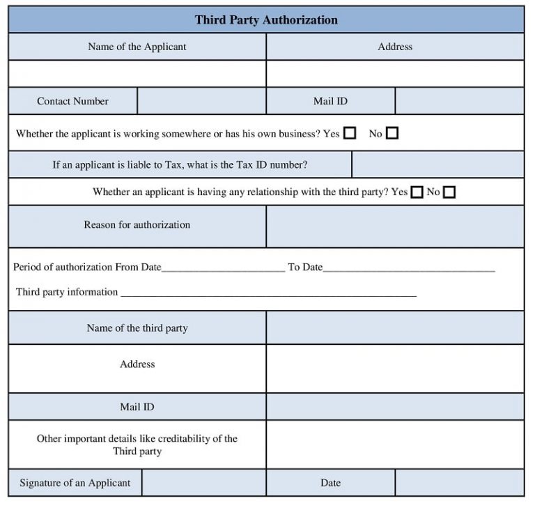 Third Party Authorization Form Template Fill Online P 0102