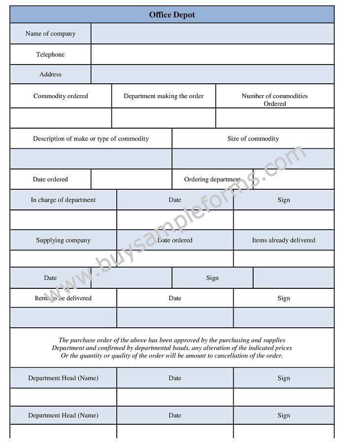 Office Depot Form Template Word Format Download